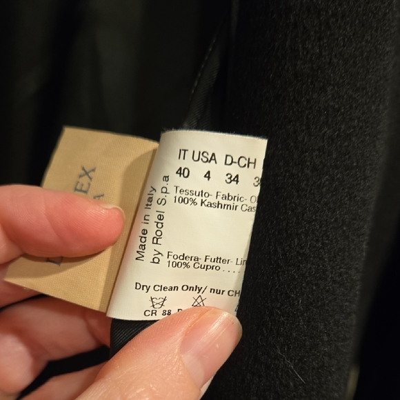 CINZIA ROCCA Icons Black Single Breasted Wrap Coat 100% Cashmere US 4 - Picture 5 of 9